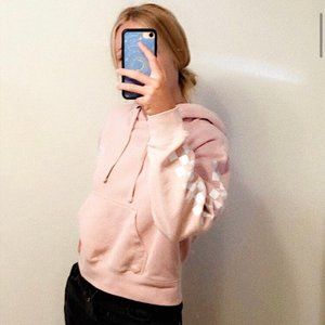cute pink cropped vans hoodie